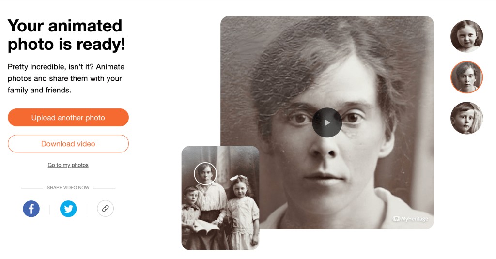 Animate Old Photos: MyHeritage Deepfake Feature