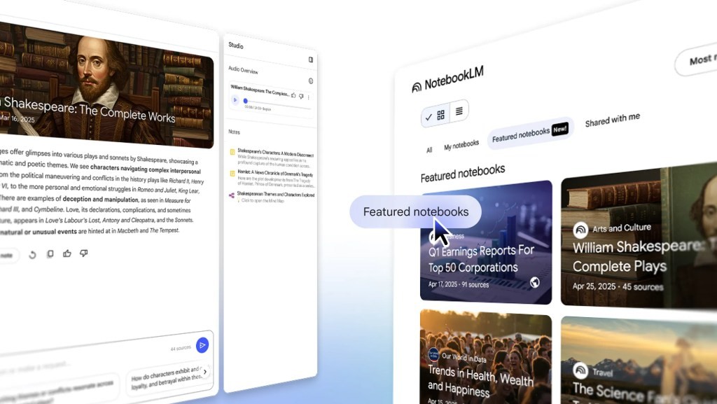 NotebookLM Adds Featured Notebooks - The Economist & More