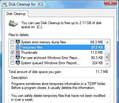 Windows Vista Temp Files Directory - Quick Tip
