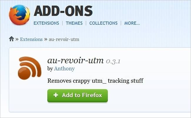 au-revoir-utm: Remove UTM Tracking from URLs - Firefox Extension