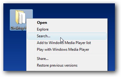 Restore Search to Folder Context Menu - Windows Vista SP1
