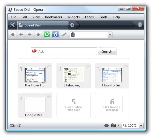 Set Speed Dial as Opera Startup Page - Opera Browser