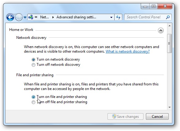 Share Printer Windows 7 - Not in Homegroup