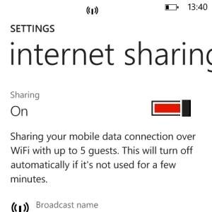 Windows Phone Tethering: Share Your Internet Connection
