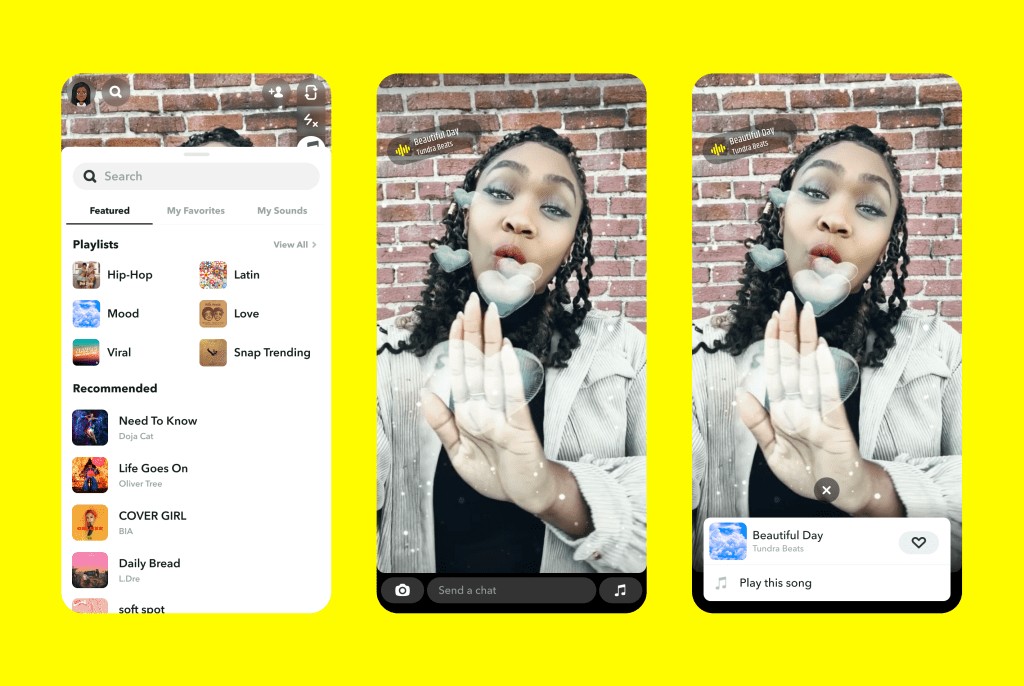 Snapchat & Sony Music Partner for AR Music Lenses