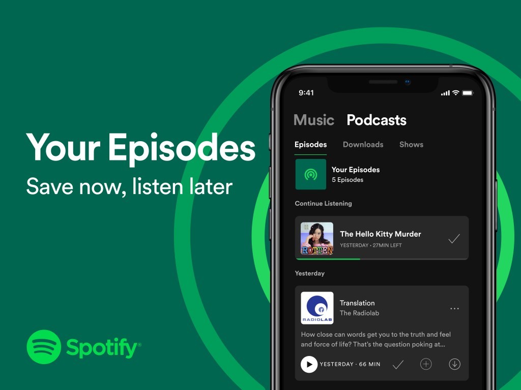 Spotify Adds 'Your Episodes' - Podcast Playlist Creation