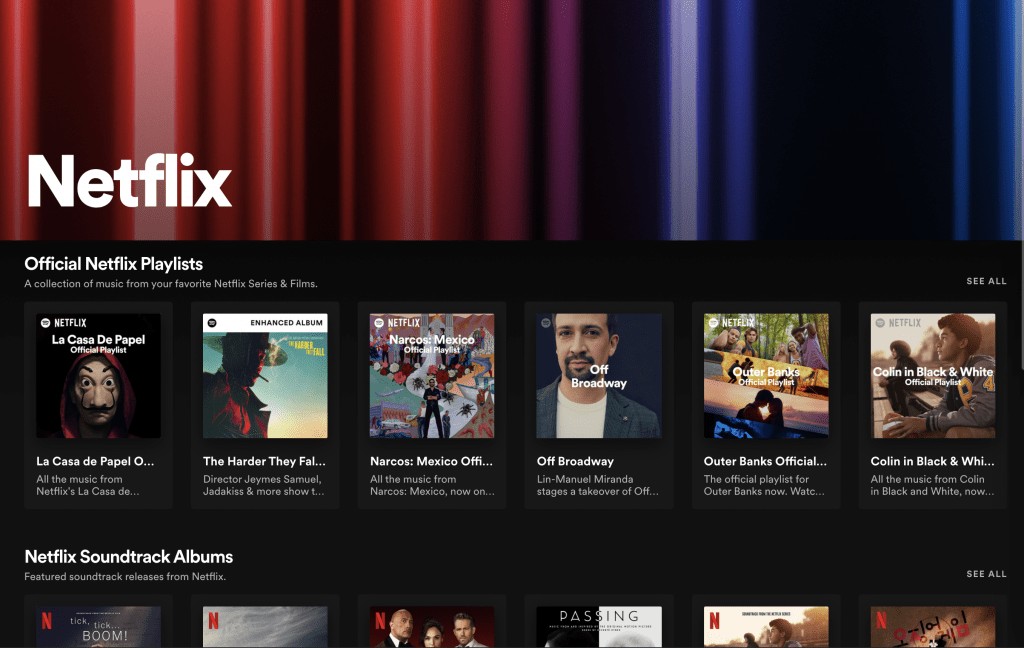Spotify Netflix Hub: Music & Podcasts for Shows & Movies