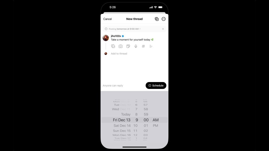Threads Testing Post Scheduling Feature