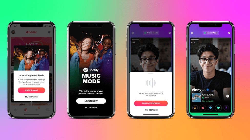 Tinder and Spotify Partner for New Music Mode Feature
