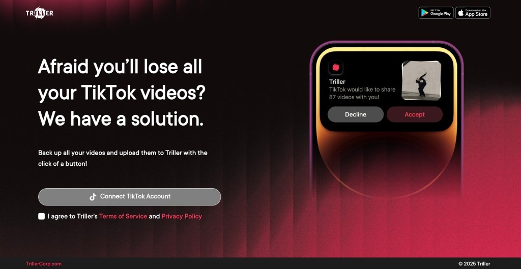Triller Backs Up TikToks Ahead of US Ban - Save Your Videos!