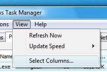 Find Running Process File Names in Windows Vista Task Manager