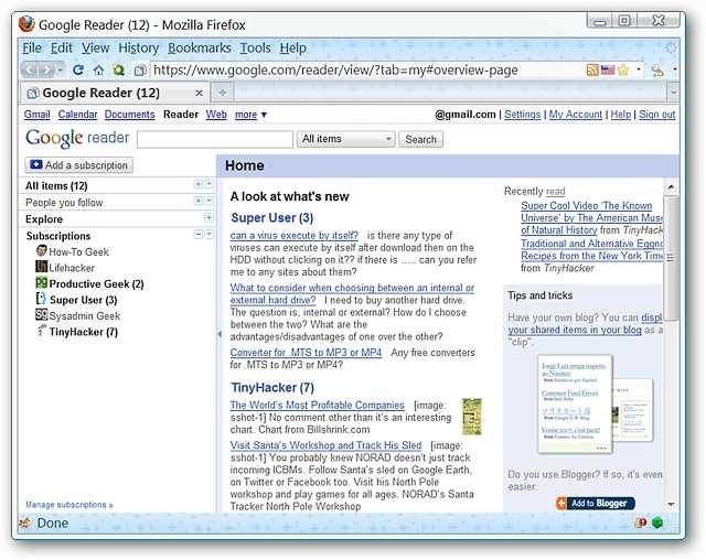 GReader RSS Feed Reader for Firefox - Easy Viewing