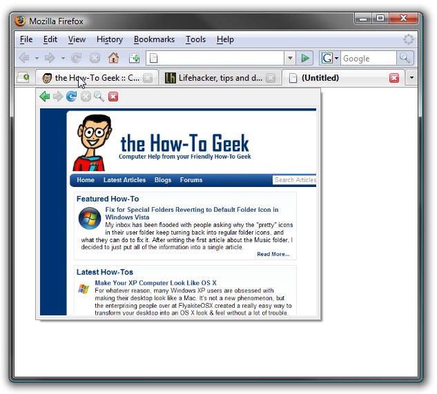 Firefox Tab Previews - Vista Style