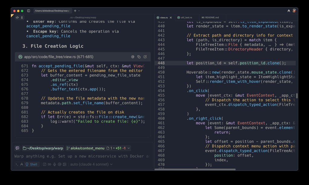 Warp's New AI Coding Tools: Diff Tracking for the AI Arms Race