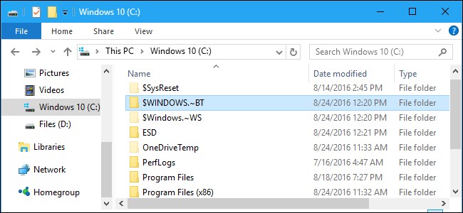 What Is the $WINDOWS.~BT Folder?