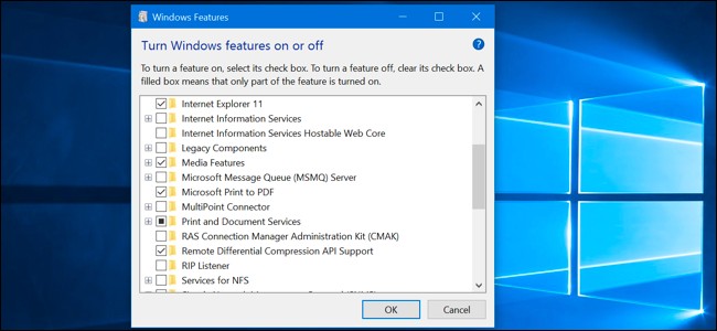 Windows 10 Optional Features: Enable or Disable