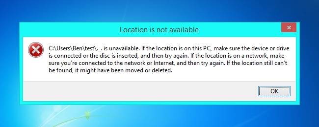 Why You Can't Name a Folder '._.' in Windows 7